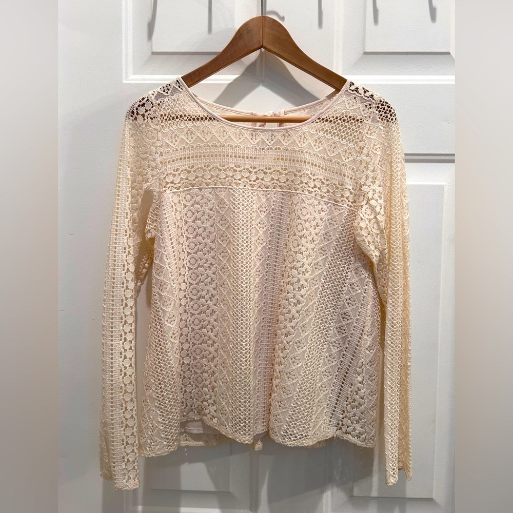 Hollister Cream Lace Blouse